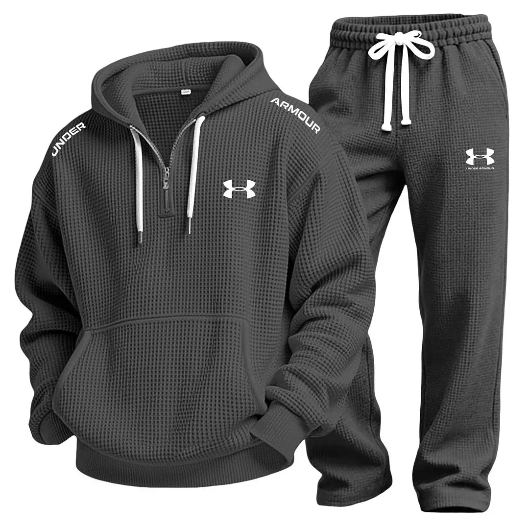 Waffle-Knit Performance Hoodie Jogger Set - Clearance Sale