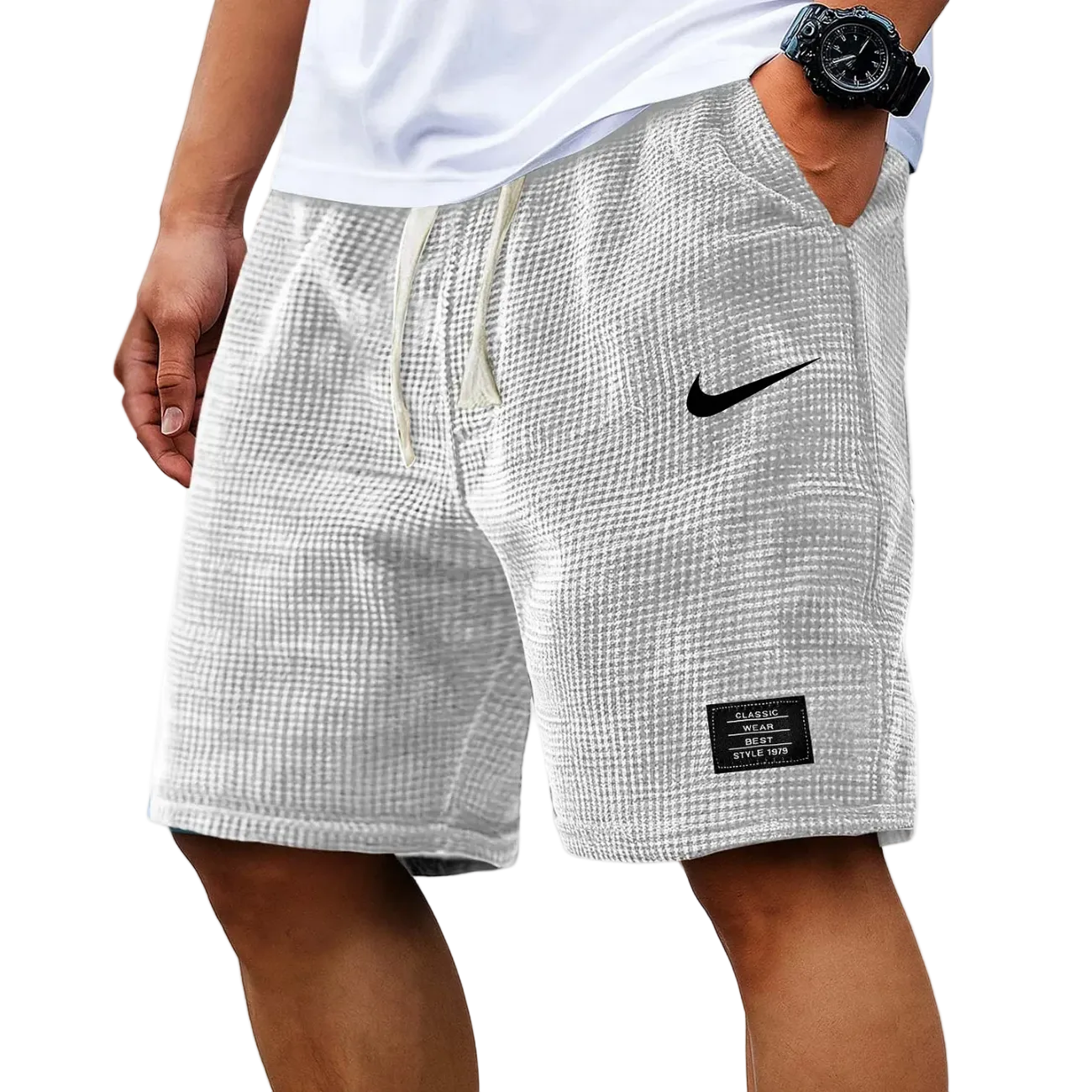 Textured Waffle Knit Shorts