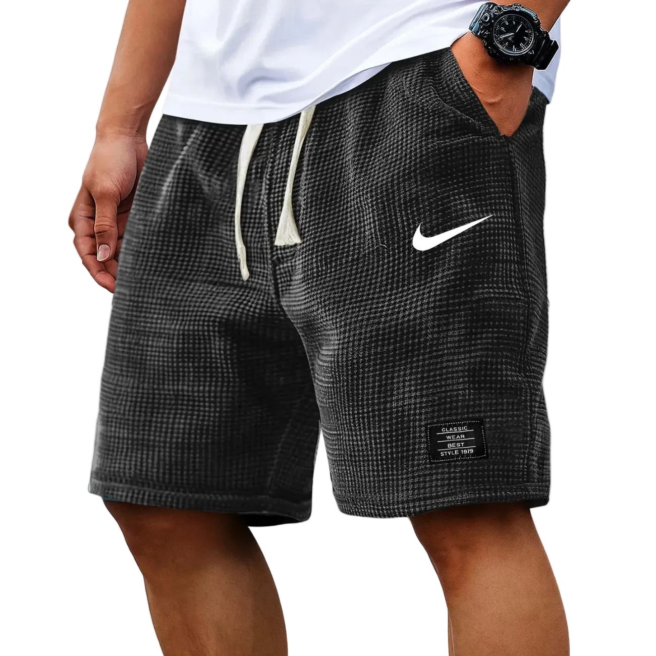 Textured Waffle Knit Shorts