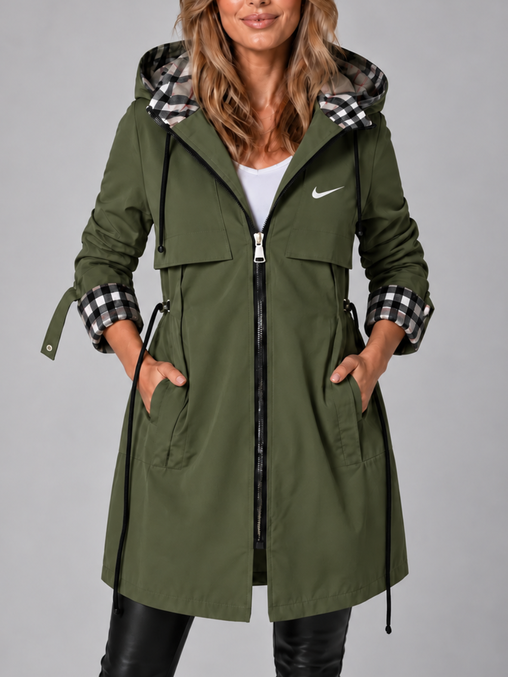 Women's Hooded Longline Zip Coat