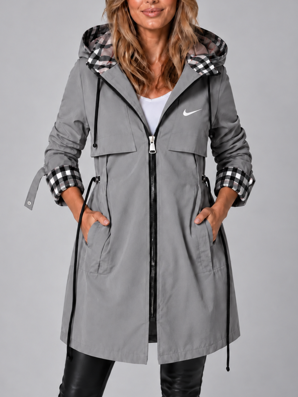 Women's Hooded Longline Zip Coat