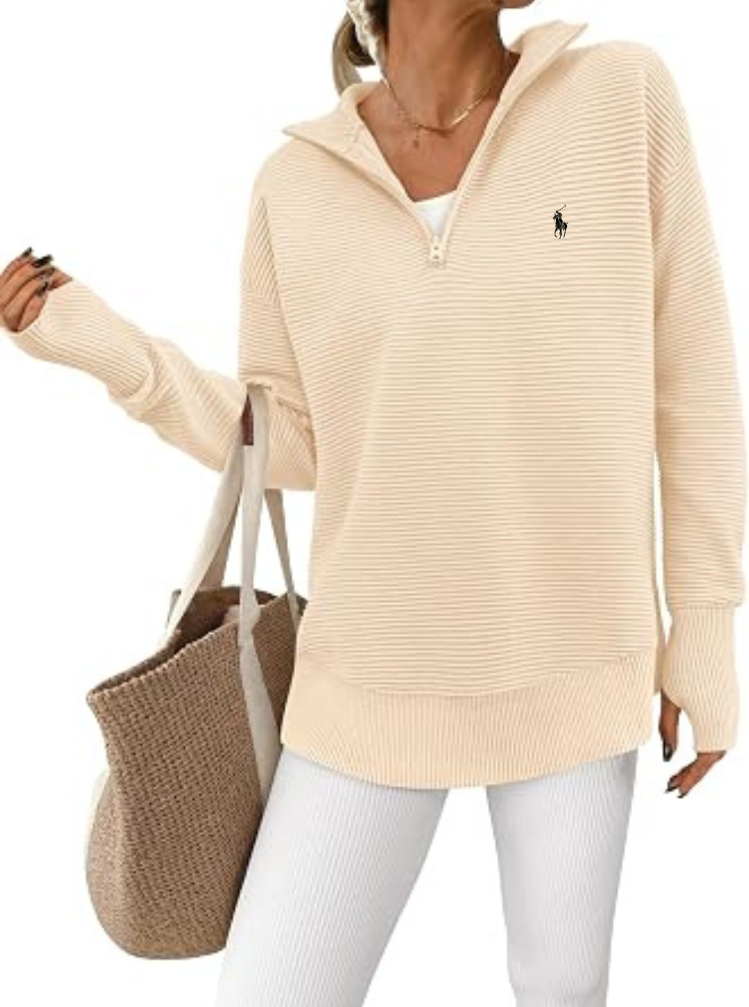 Textured Quarter-Zip Sweater