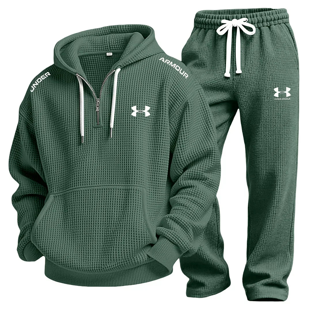 Waffle-Knit Performance Hoodie Jogger Set - Clearance Sale